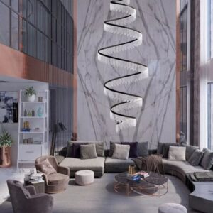 Lampadario a Spirale in cristallo