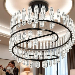 Lampadario a sospensione moderna in cristallo