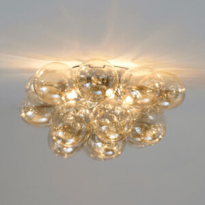 Plafoniera design a grappolo di 17 sfere in vetro - Bartali